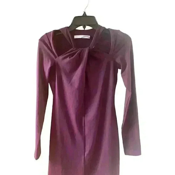 NWT Susana Monoco Port Burgundy Keyhole Choker Cutout Neckline XS Dress - Picture 5 of 10